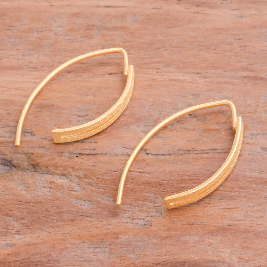 Modern Openwork 18k Gold-Plated Drop Earrings from Thailand - Bright Modern Shine