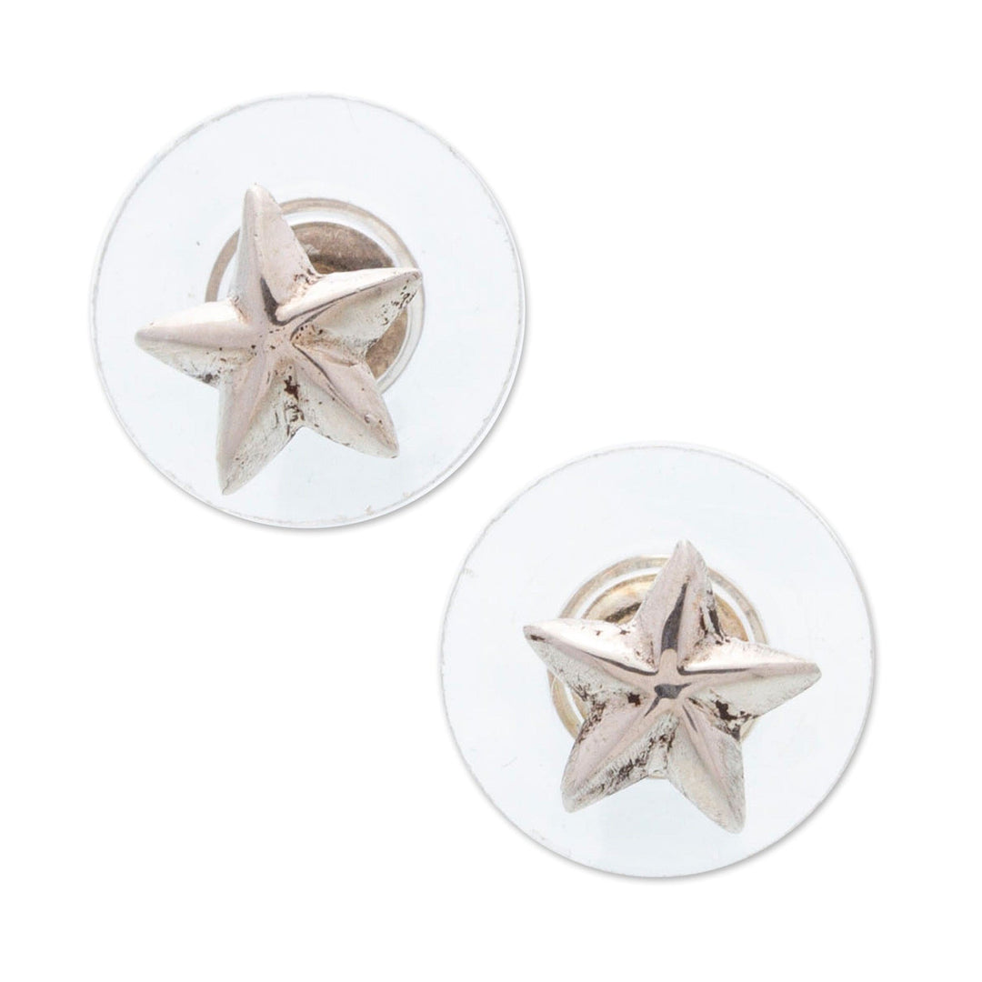 High-Polished Star-Shaped Sterling Silver Stud Earrings - Immortal Icon
