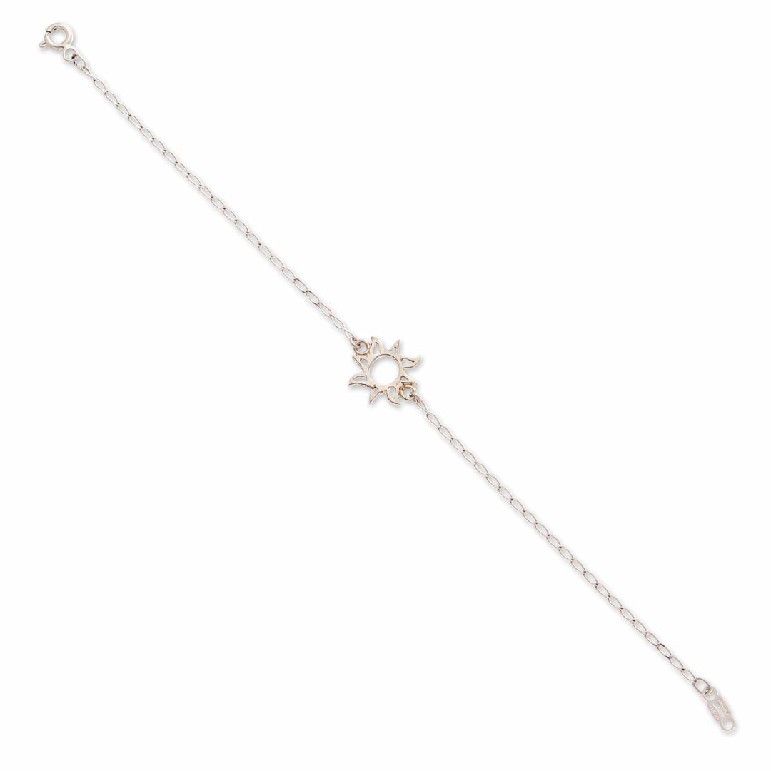 High-Polished Sun-Themed Sterling Silver Pendant Bracelet - Immortal Sun