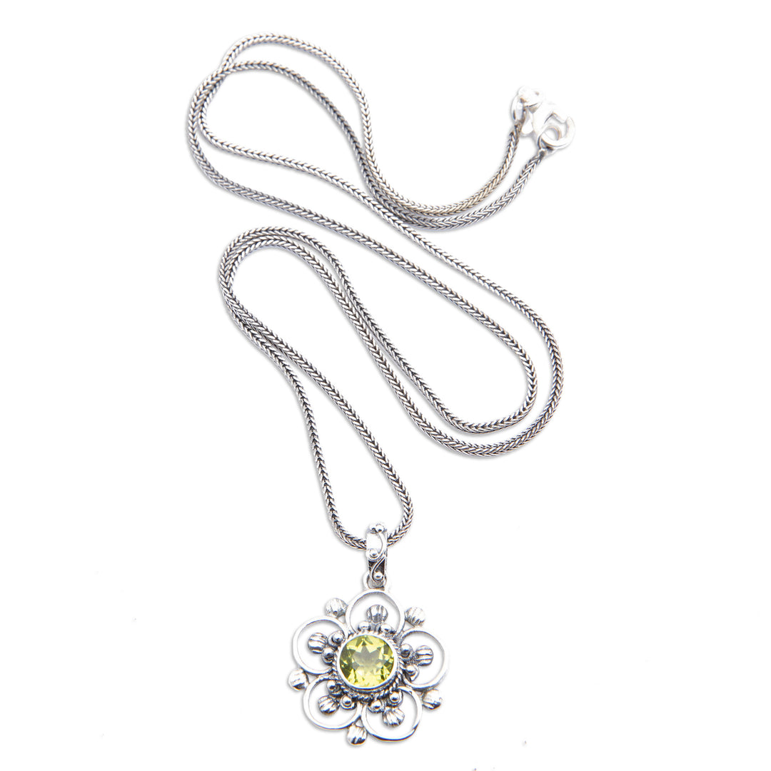 Spring-Themed Floral Natural Peridot Pendant Necklace - Wondrous Spring