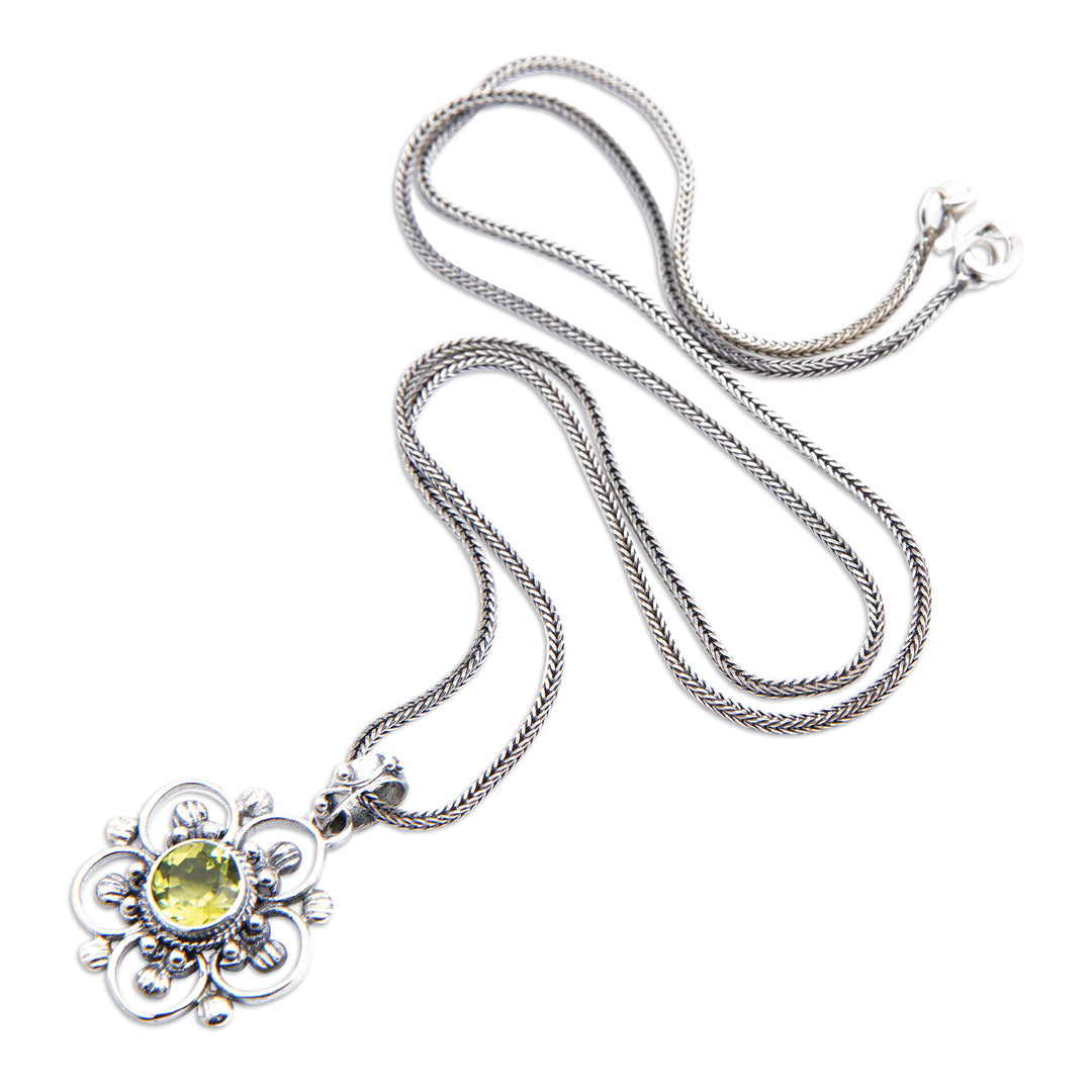 Spring-Themed Floral Natural Peridot Pendant Necklace - Wondrous Spring
