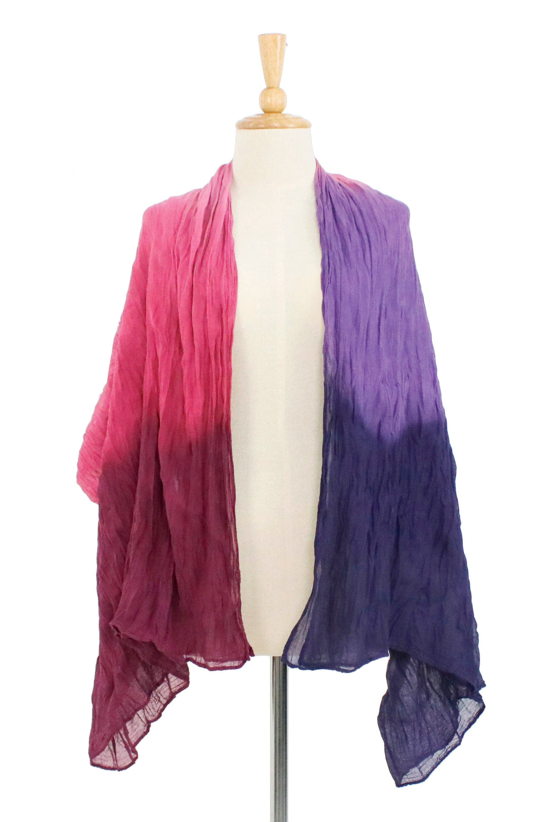 Colorful Hand-Spun and Dyed Wrinkled Batik Cotton Scarf - Vibrant Fashion