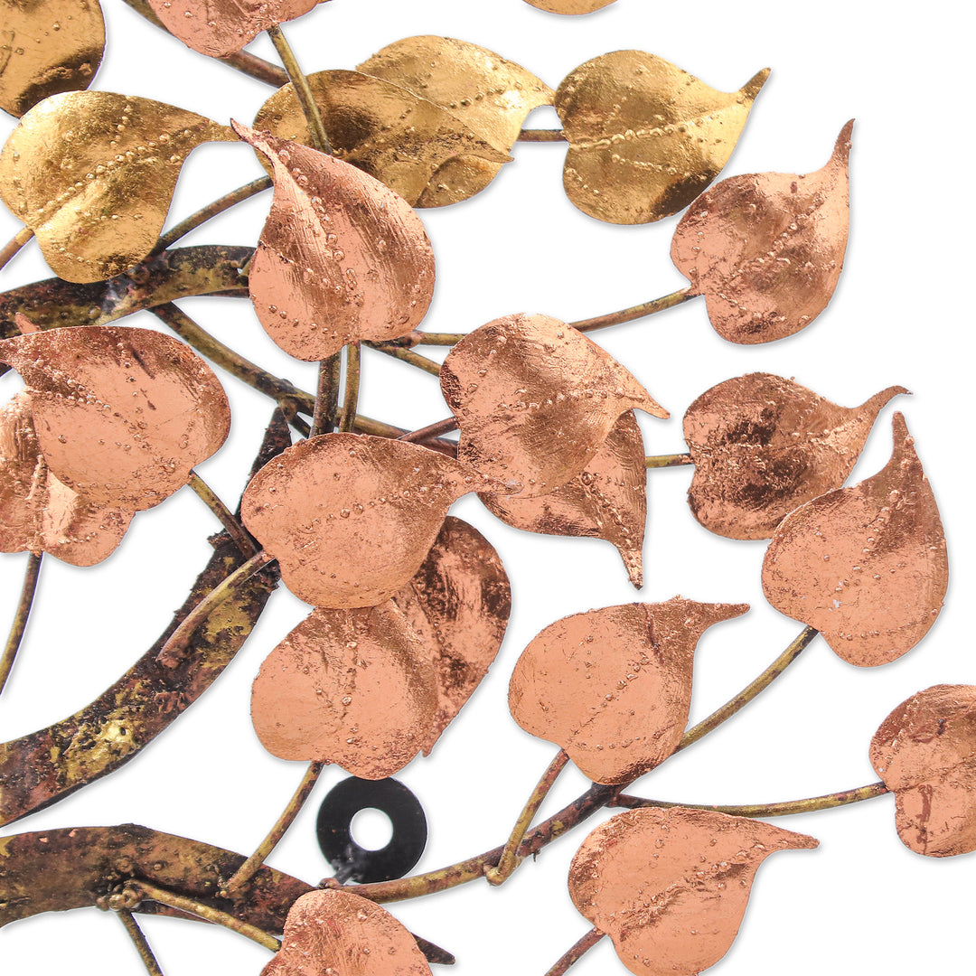 Inspirational Handmade Metallic Foil and Steel Tree Wall Art - Supreme Nature