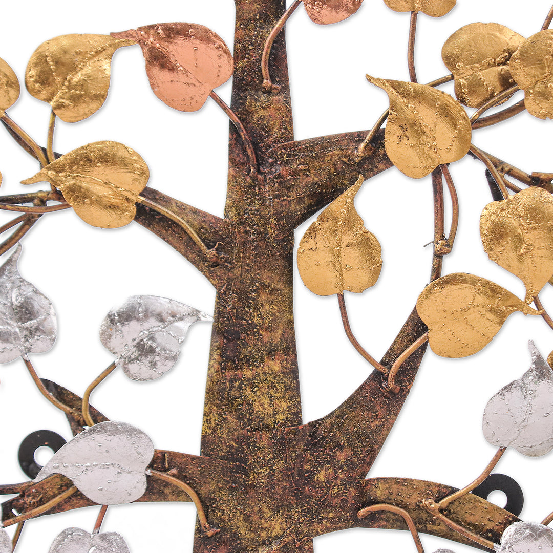Nature-Themed Metallic Foil and Steel Tree Wall Art - Miraculous Nature