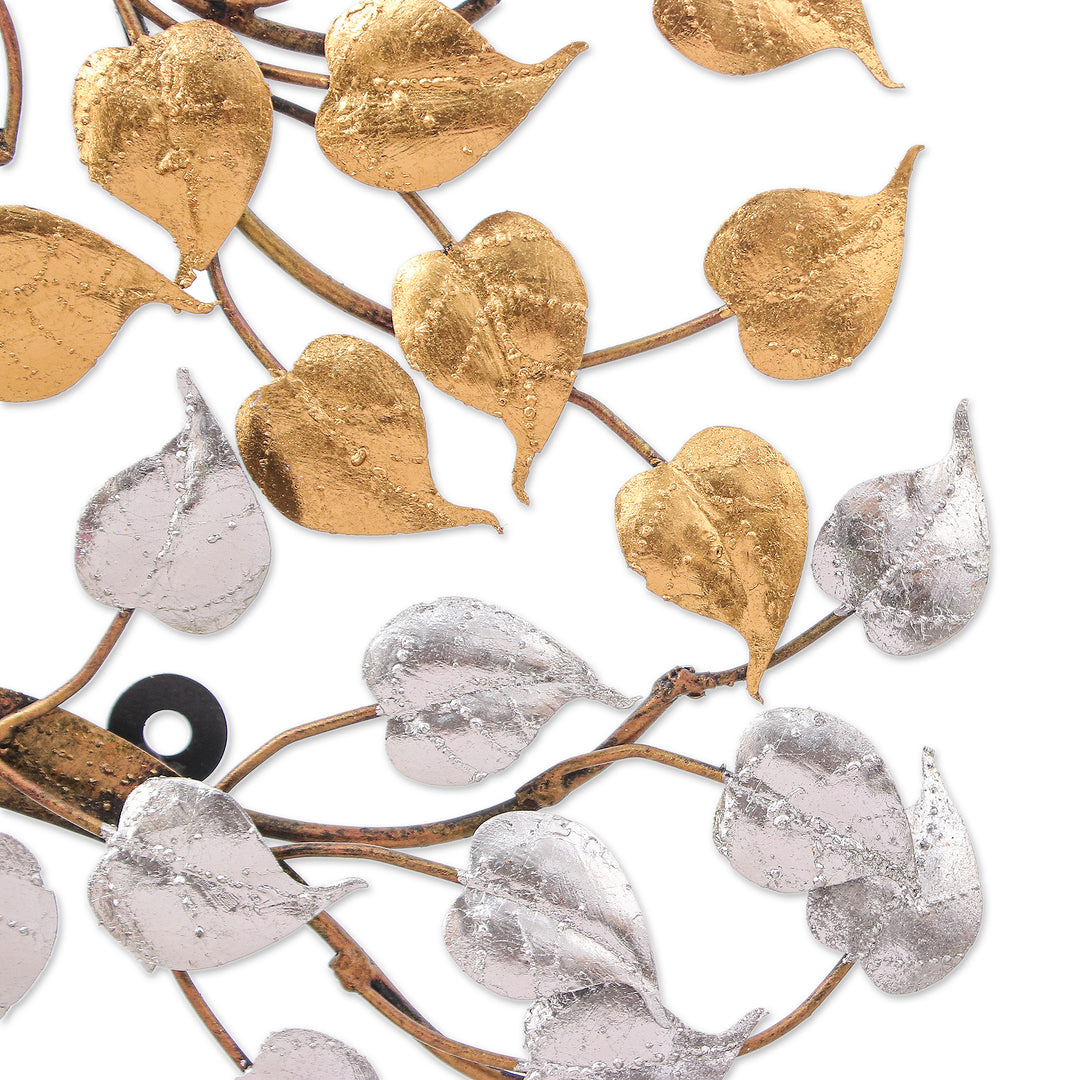 Nature-Themed Metallic Foil and Steel Tree Wall Art - Miraculous Nature