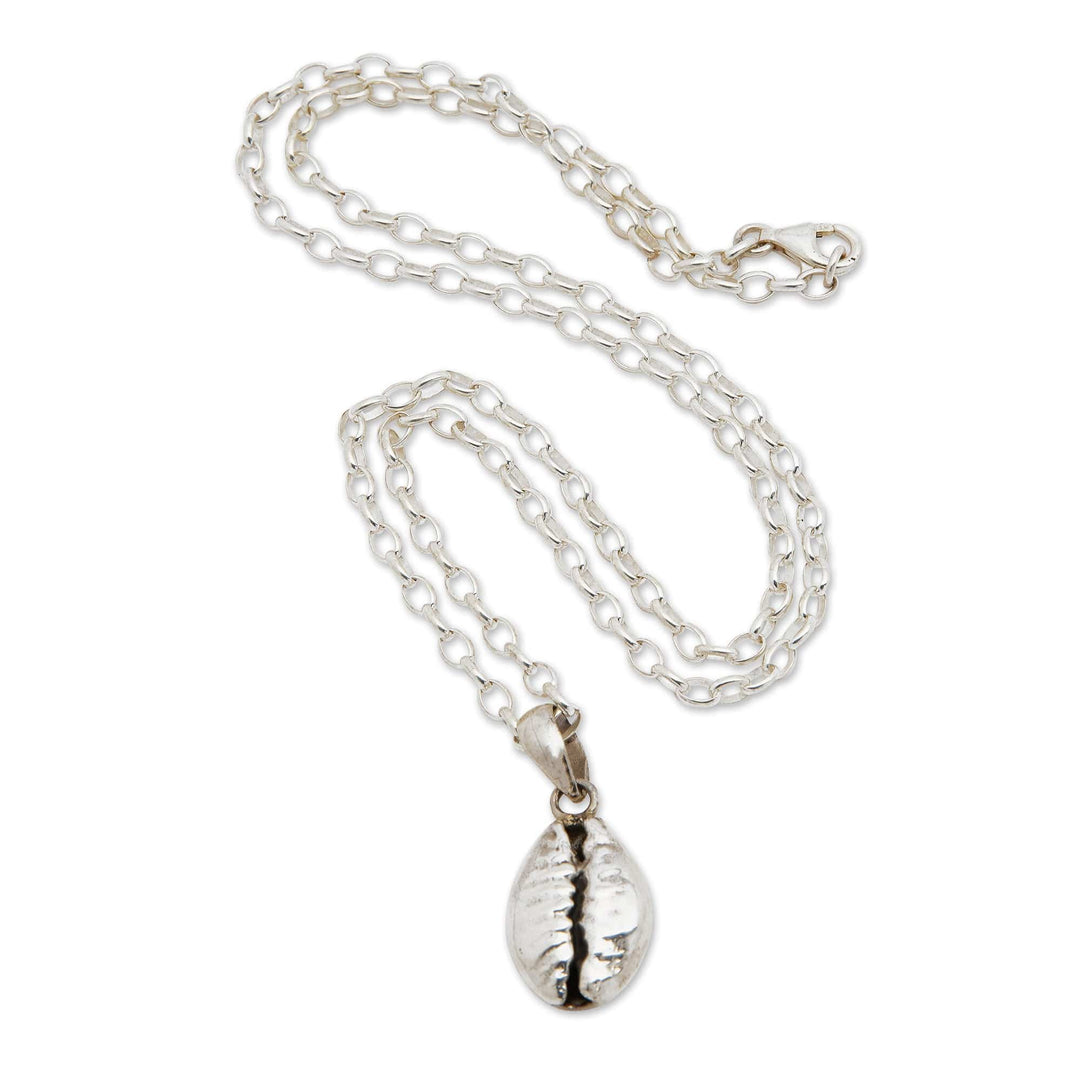 Coffee Bean-Themed Sterling Silver Pendant Necklace - Coffee Bean