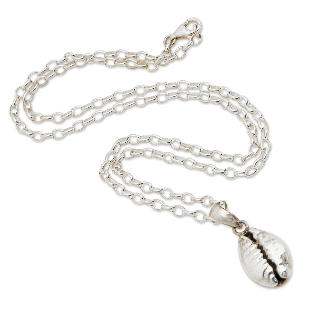 Coffee Bean-Themed Sterling Silver Pendant Necklace - Coffee Bean