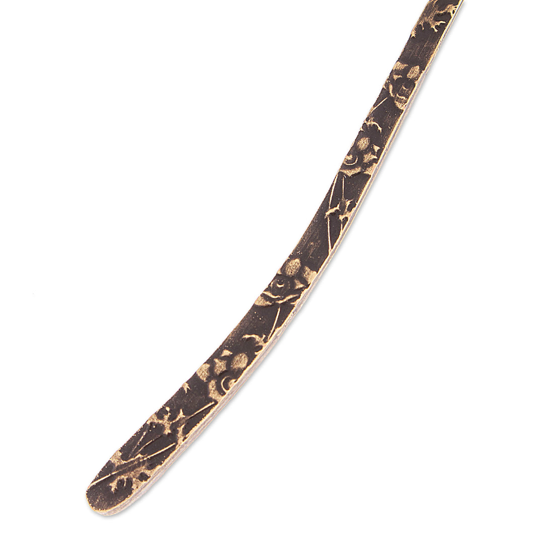 Zamac Metal Bookmark with Antiqued Golden Heart Charm - Romantic Pages