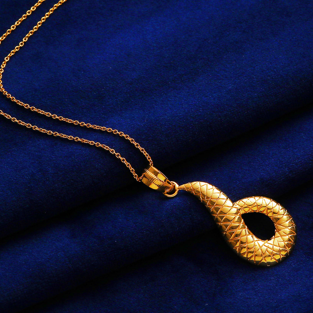 High-Polished Classic Brass Pendant Necklace from India - Victorious Waves