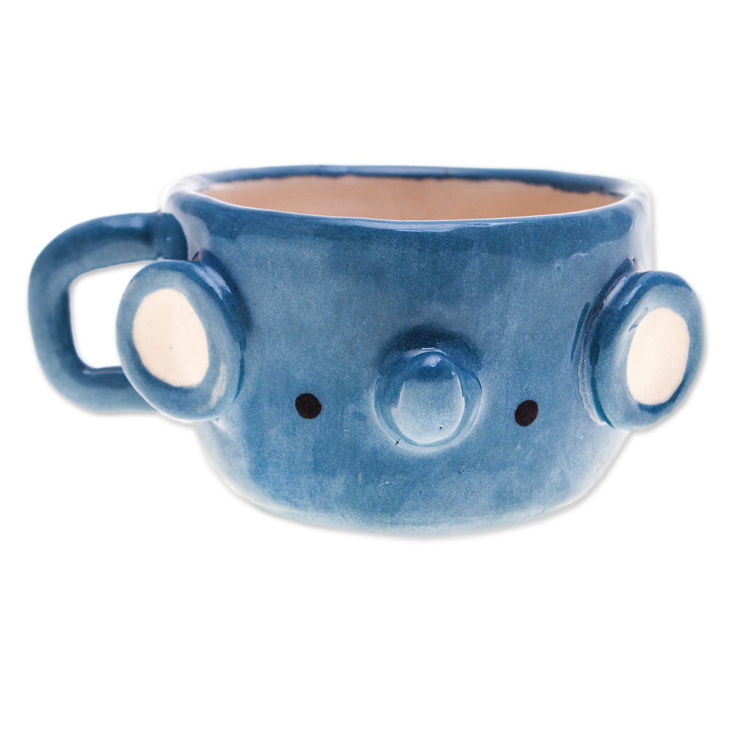 Handmade Elephant-Shaped Ceramic Demitasse from Thailand - Elephant Demitasse
