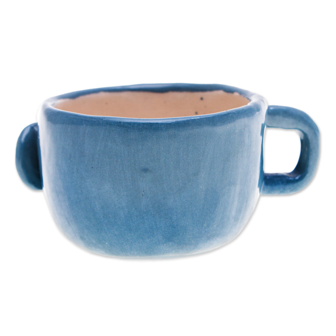 Handmade Elephant-Shaped Ceramic Demitasse from Thailand - Elephant Demitasse