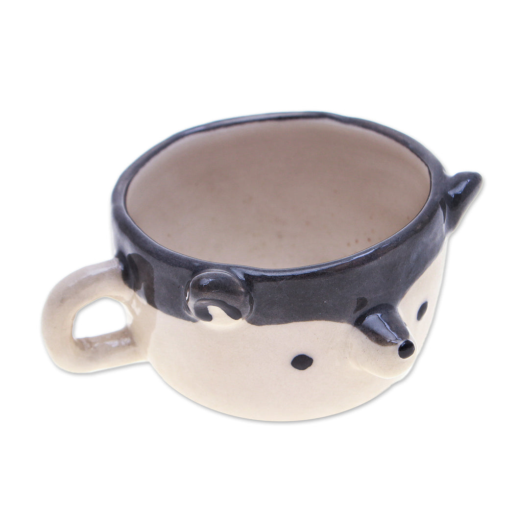 Thai Fair Trade Dog-Themed Ceramic Husky Espresso Cup - Husky Demitasse