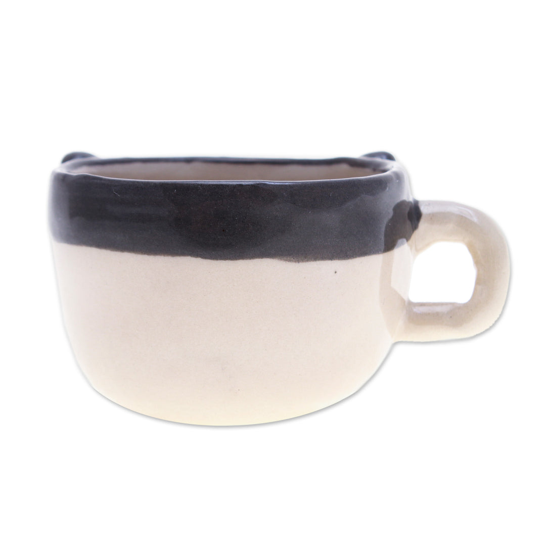 Thai Fair Trade Dog-Themed Ceramic Husky Espresso Cup - Husky Demitasse