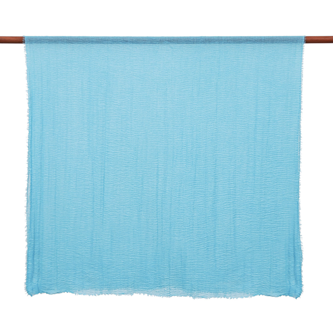 Set of 2 Woven Soft Petal Pink and Cerulean Scarves - Celestial Facets