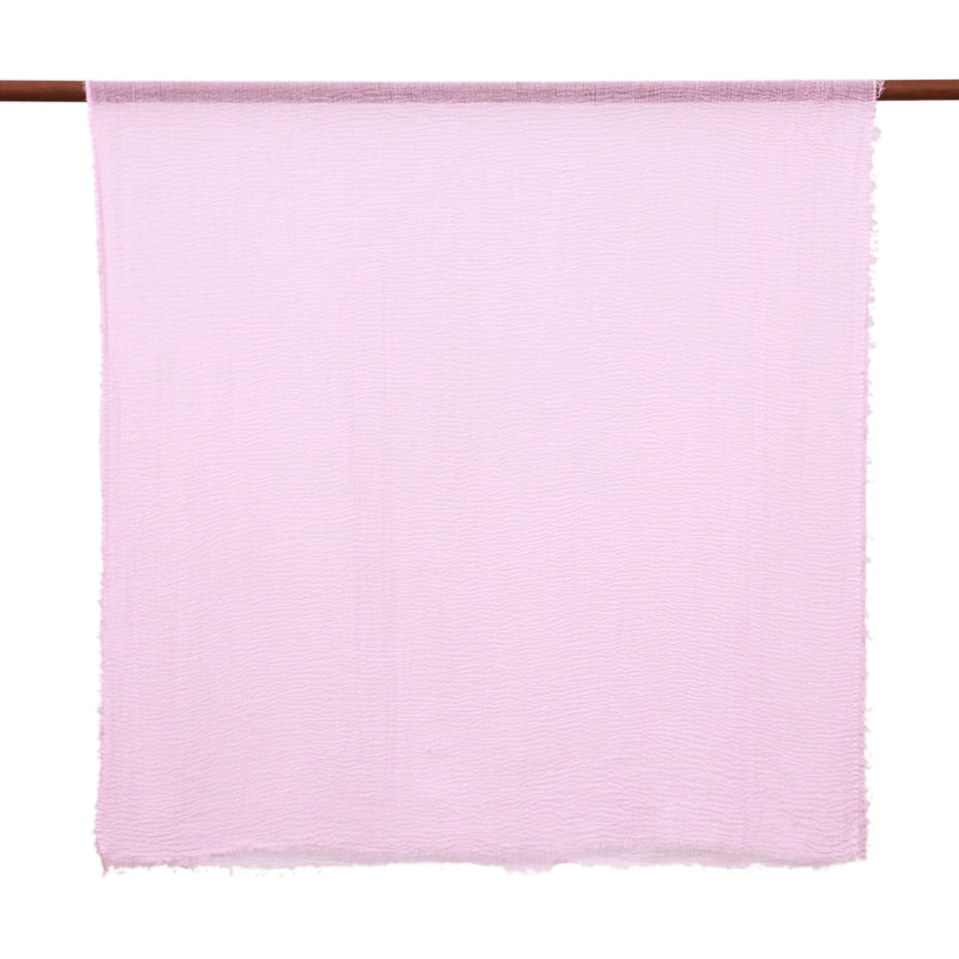 Set of 2 Handwoven Soft Pastel Pink and Blush Cotton Scarves - Pink Celebration