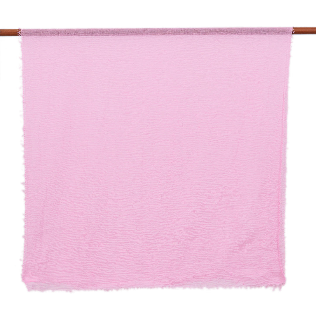 Set of 2 Handwoven Soft Pastel Pink and Blush Scarves - Pink Celebration