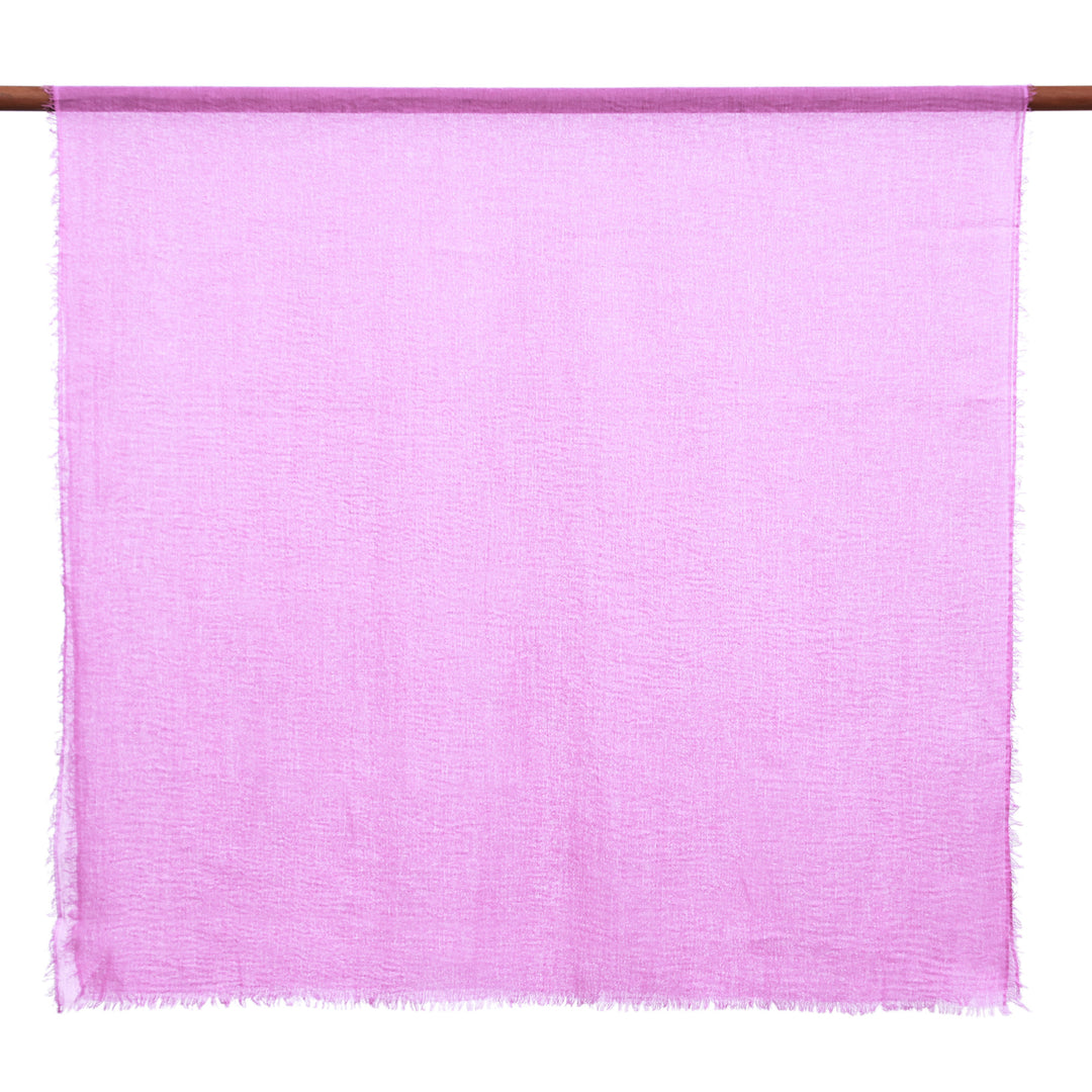 Set of 2 Woven Soft Hyacinth and Pastel Pink Cotton Scarves - Graceful Season