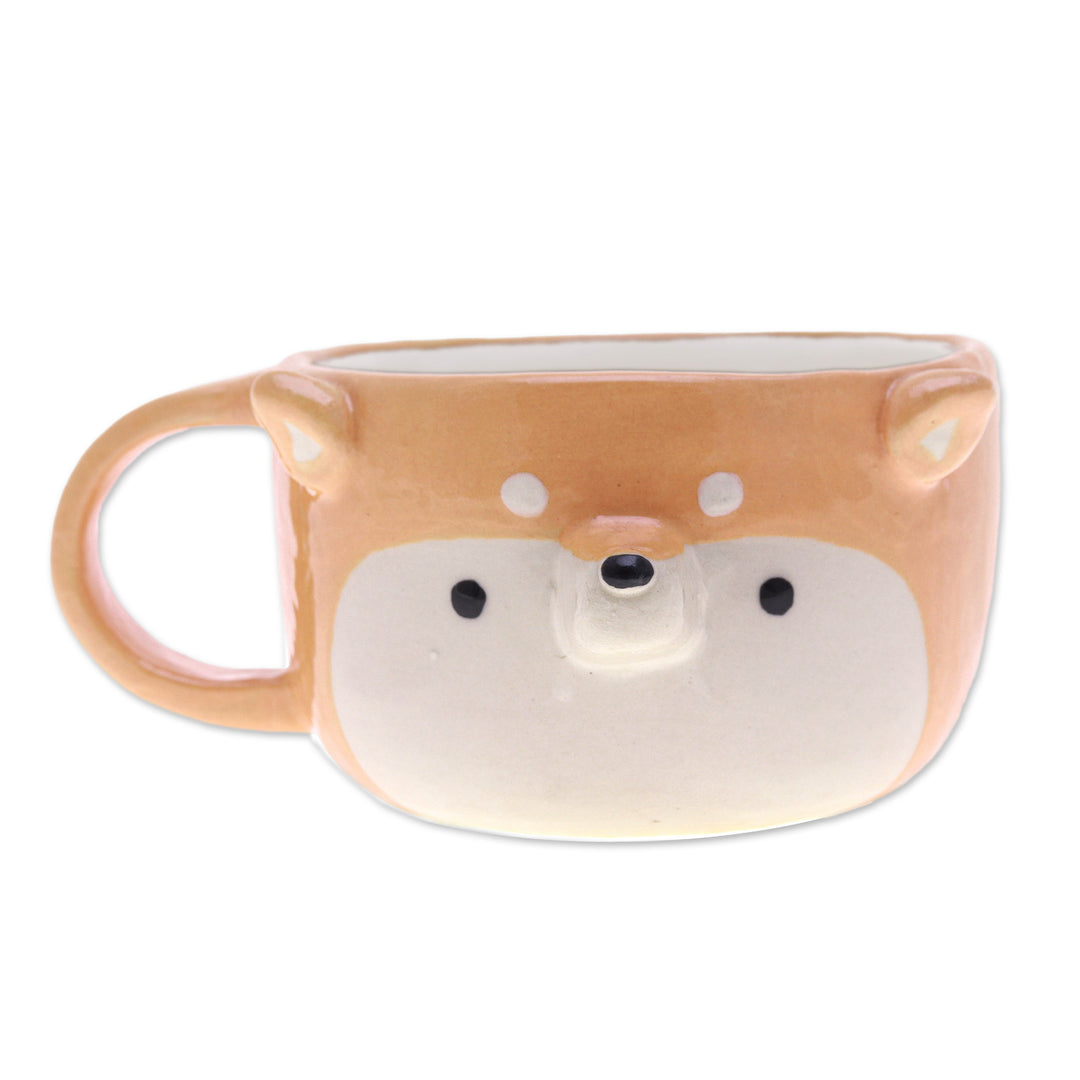 Handmade 6 oz Ceramic Siberian Dog Cup with a Glossy Finish - Siberian Elixir