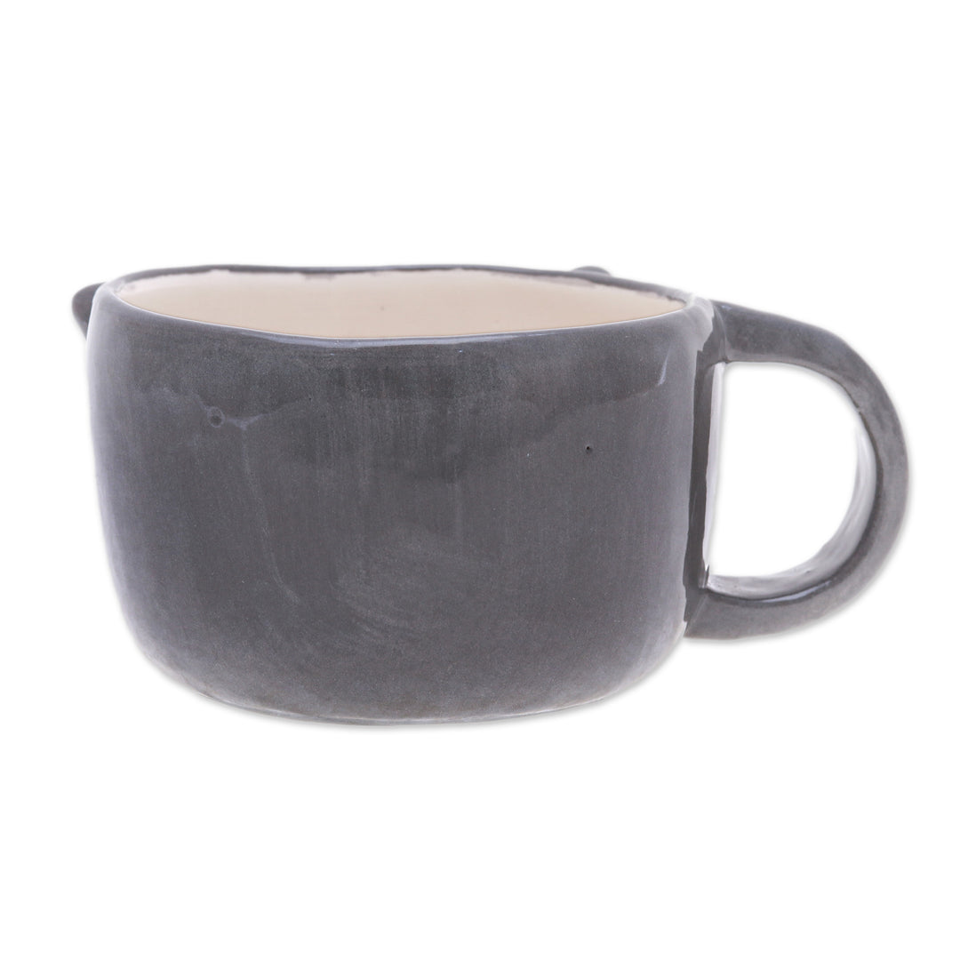 Thai Ceramic 6 oz Husky Dog Cup with a Glossy Finish - Husky Elixir