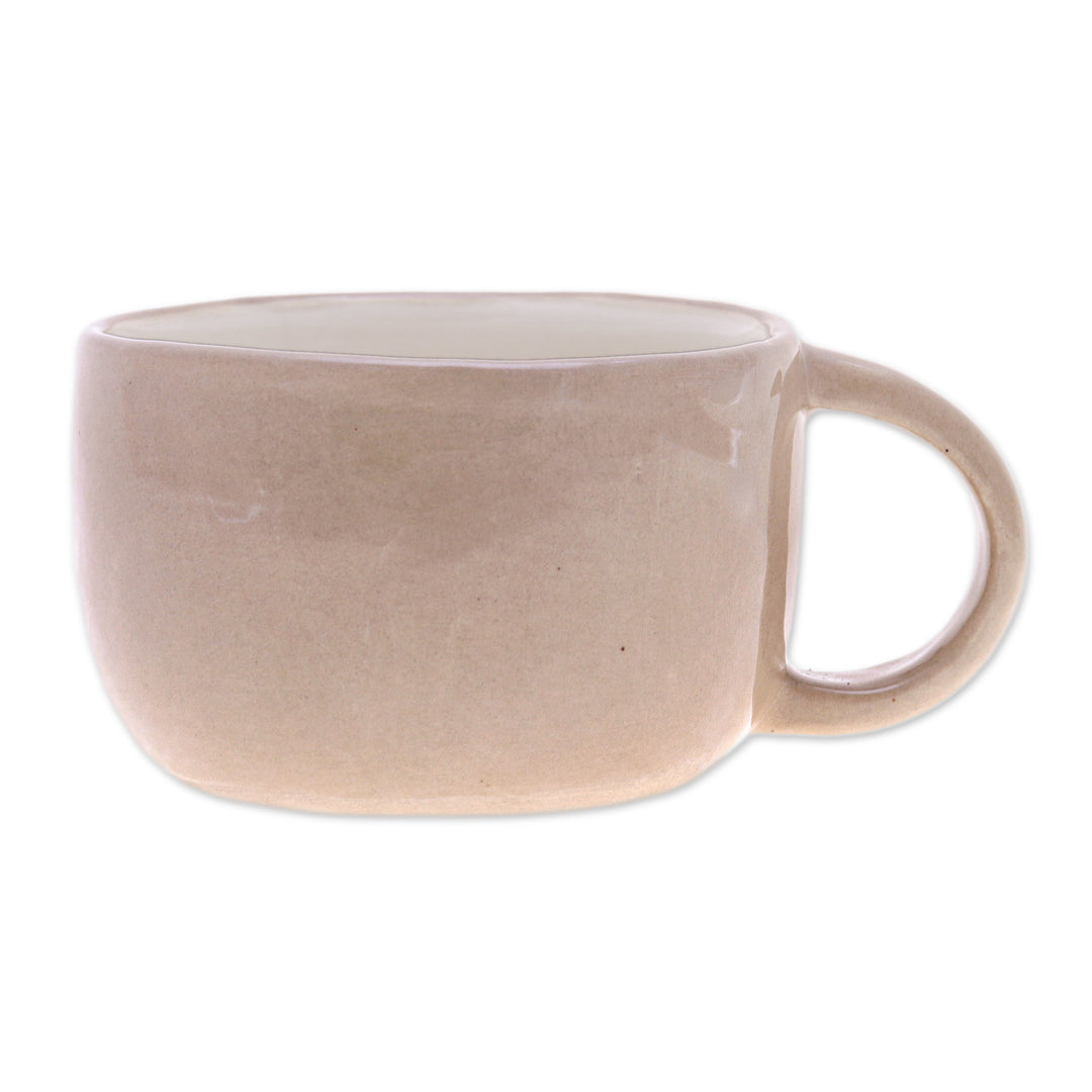 Thai Ceramic 6 oz Pug Dog Cup with a Glossy Finish - Pug Elixir