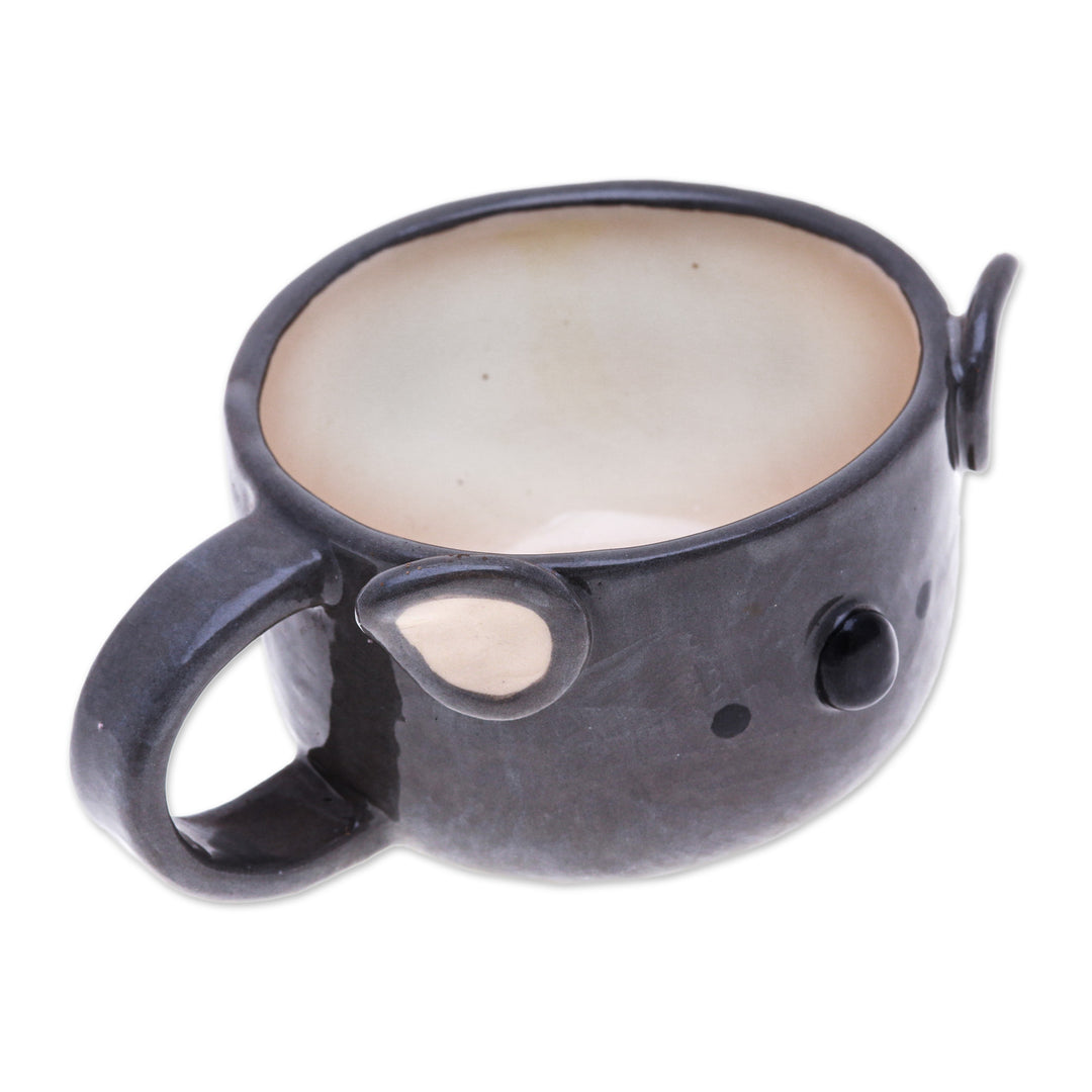 Handcrafted Thai Ceramic Koala Cup with a Glossy Finish - Koala Elixir