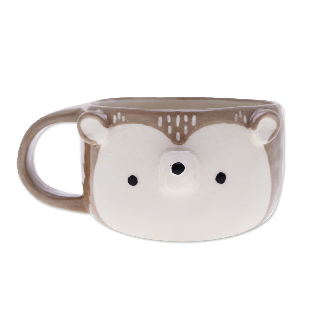 Handmade Ceramic Porcupine Cup with a Glossy Finish - Porcupine Elixir