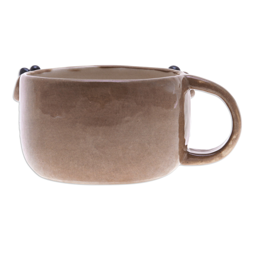 Thai Ceramic 6 oz Deer Cup with a Glossy Finish - Deer Elixir