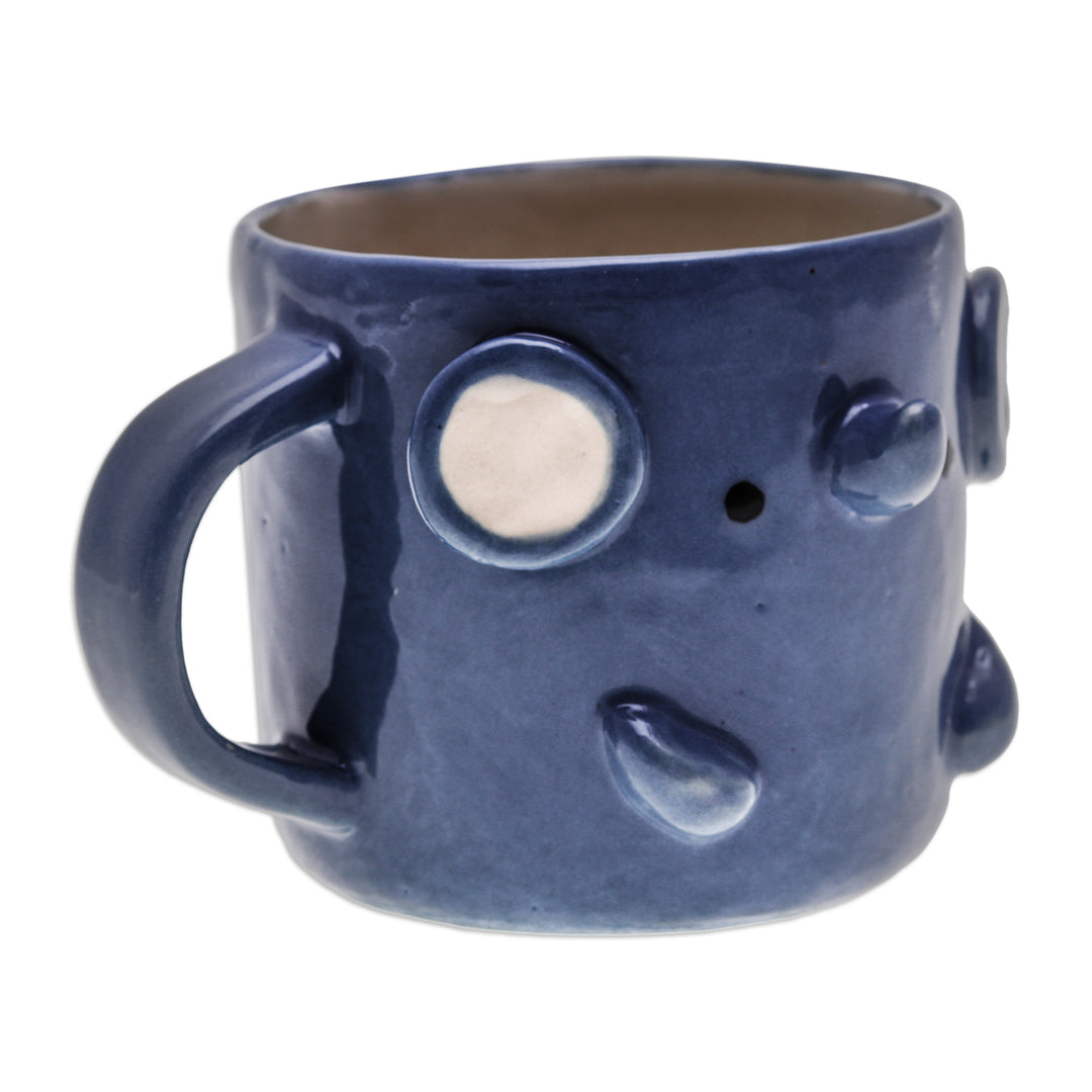 Handcrafted Glazed Ceramic Elephant Mug from Thailand - Elephant Morning