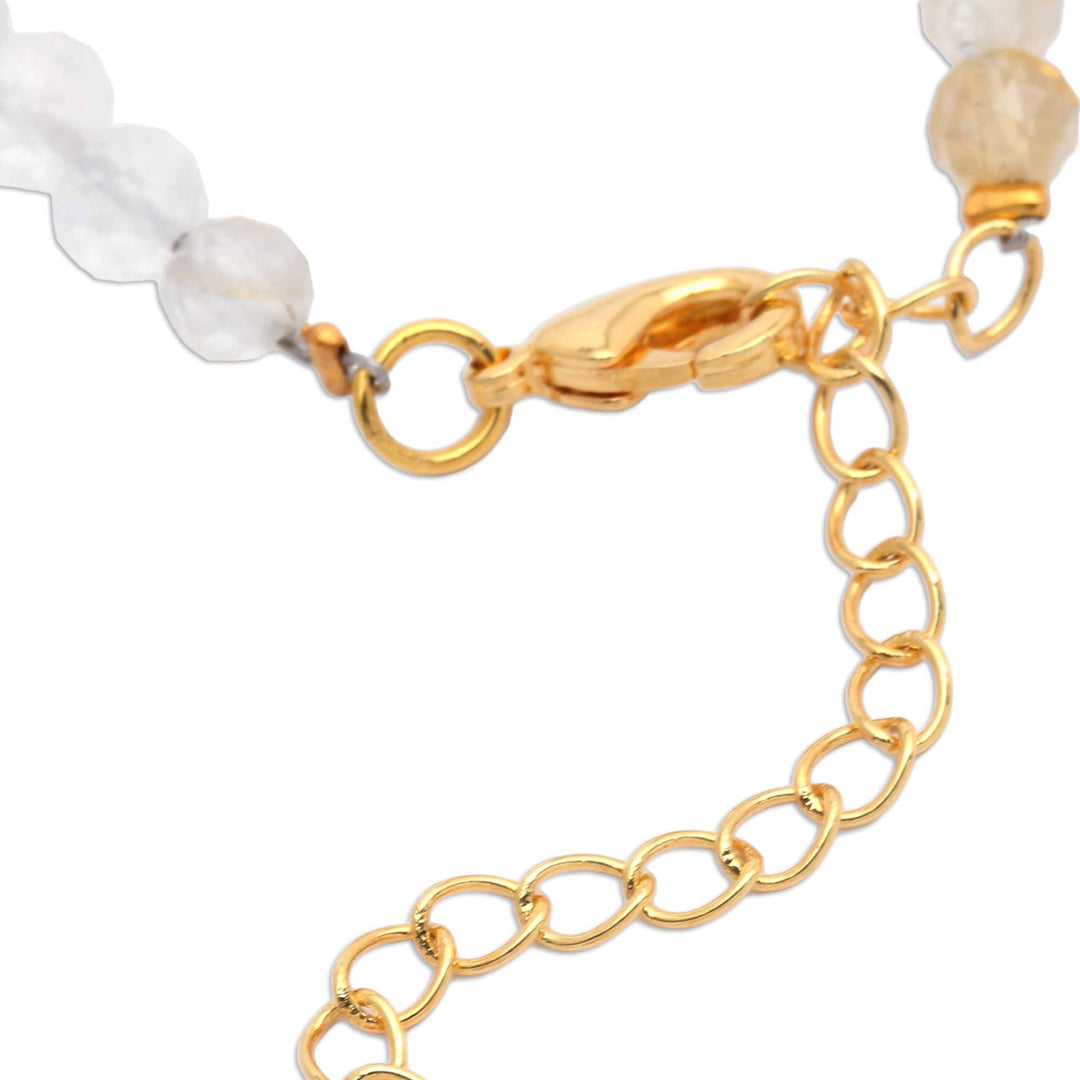18k Gold-Accented Citrine Beaded Necklace from Bali - Golden Victory