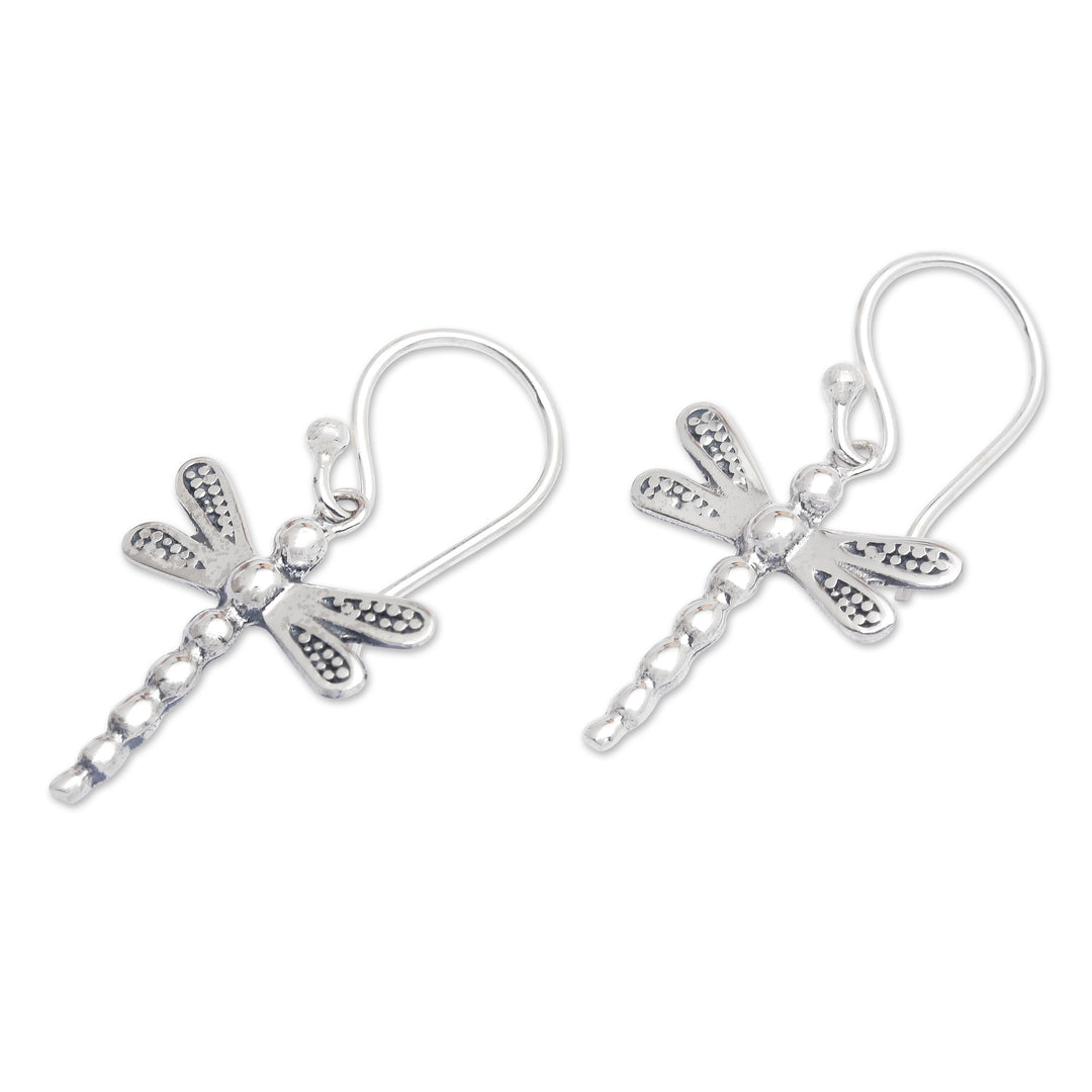 Inspirational Dragonfly Sterling Silver Dangle Earrings - Paradise Dragonfly