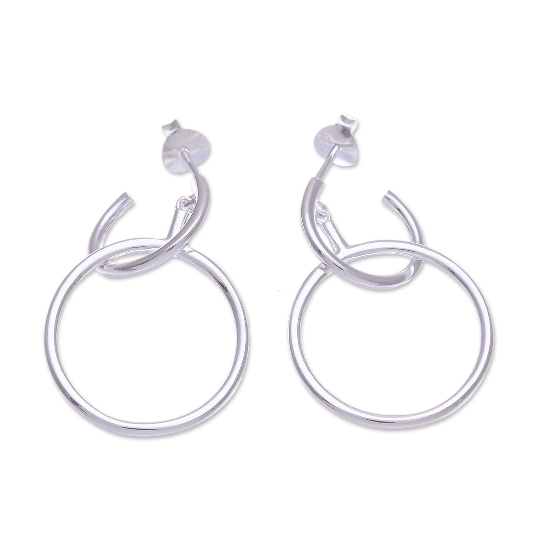 Thai Modern High-Polished Sterling Silver Dangle Earrings - Ethereal Life