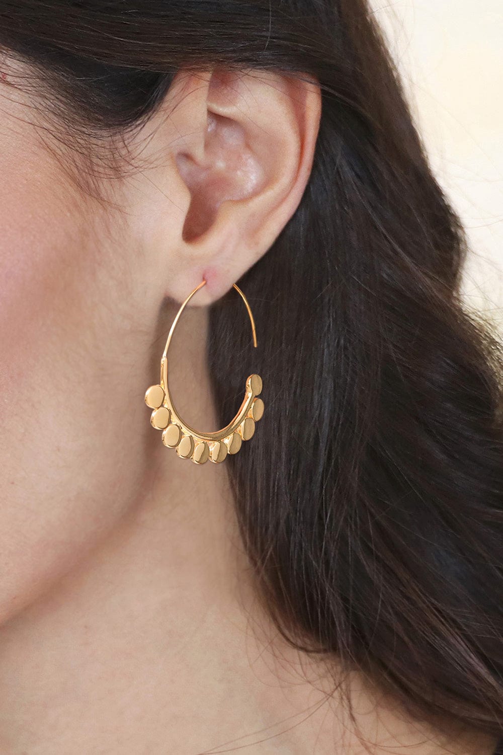 Abstract 18k Gold-Plated Half-Hoop Earrings from Thailand - Modern Triumph