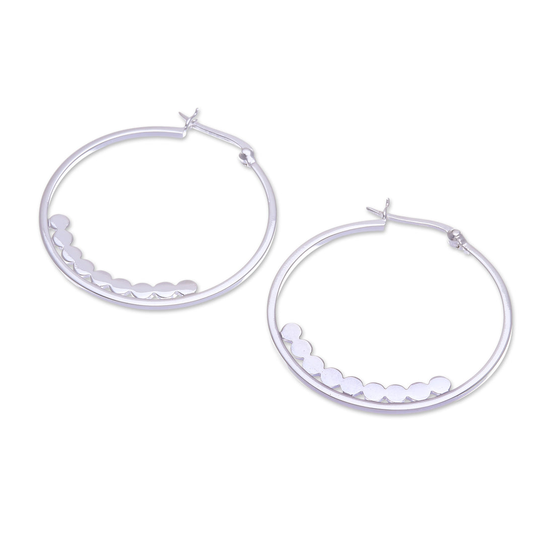 High-Polished Sterling Silver Hoop Earrings from Thailand - Luminous Thoughts