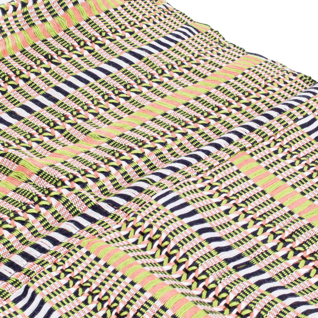 Guatemalan Artisan-Made Handwoven Cotton Poncho with Fringes - Path to Bliss