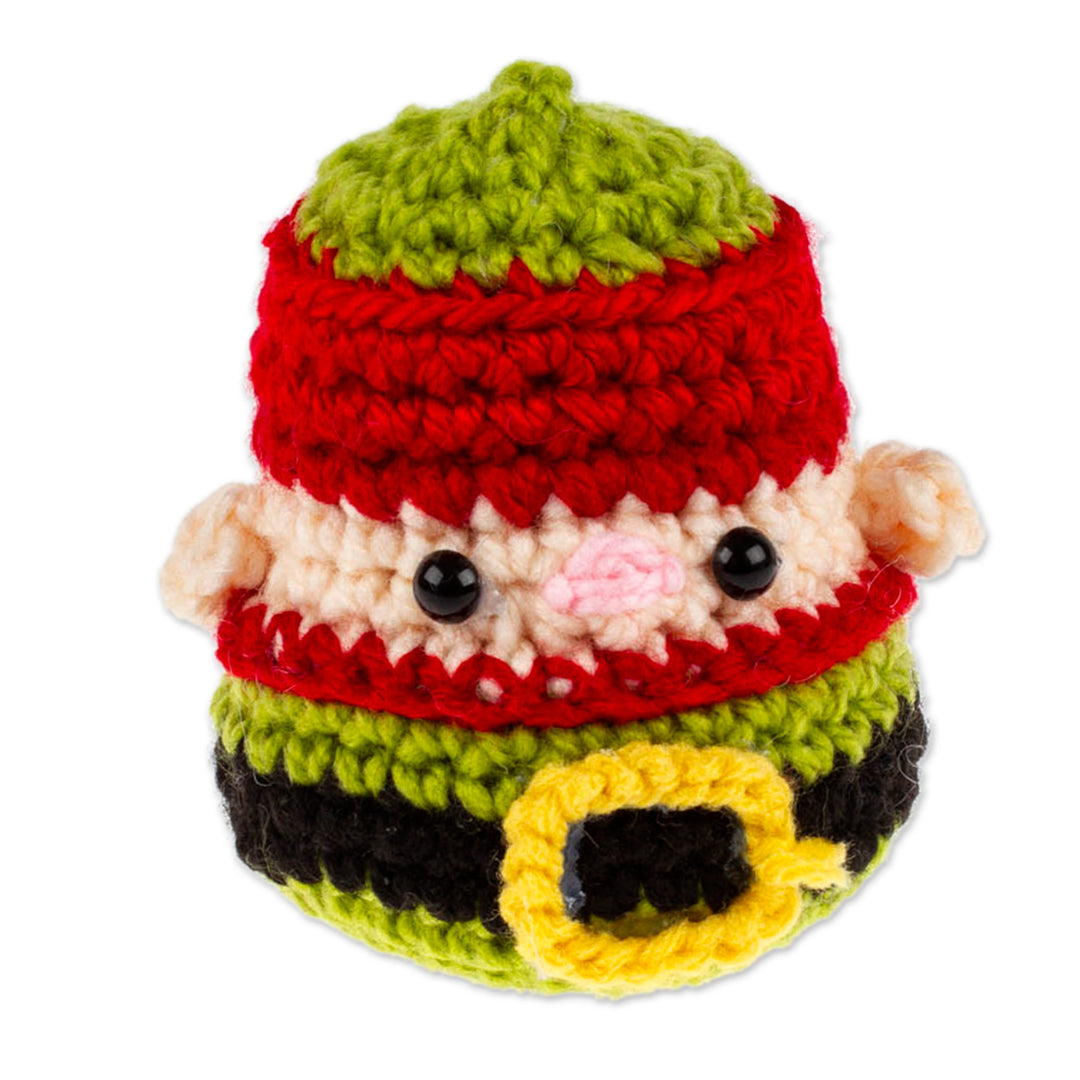 Whimsical Elf-Themed Crocheted Christmas Decorative Accent - Cute Elf