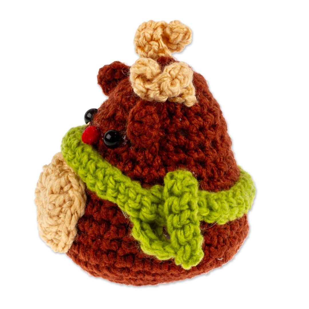 Crocheted Holiday Decorative Accent with Reindeer Theme - Cute Deer