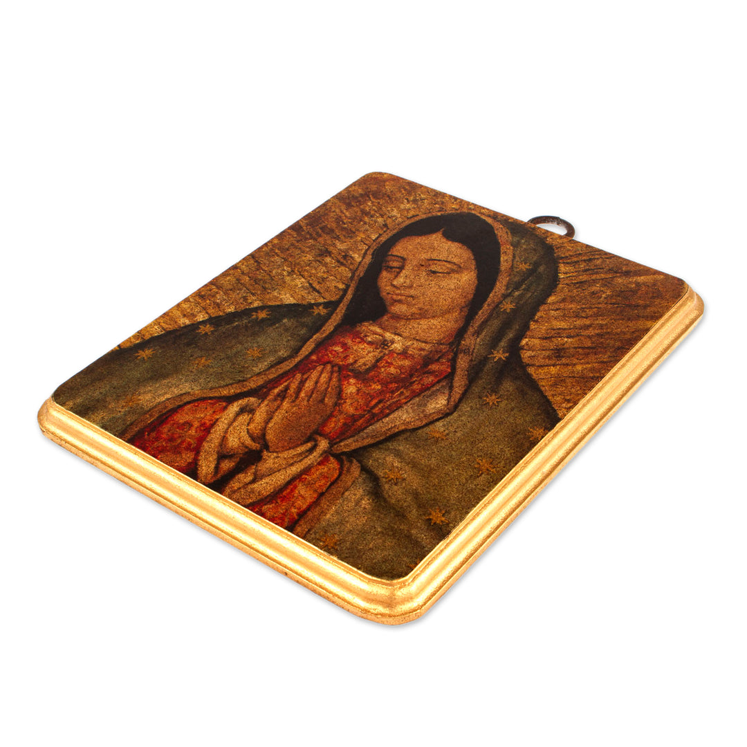 Handmade Traditional Our Lady of Guadalupe Decoupage Plaque - Miraculous Guadalupe