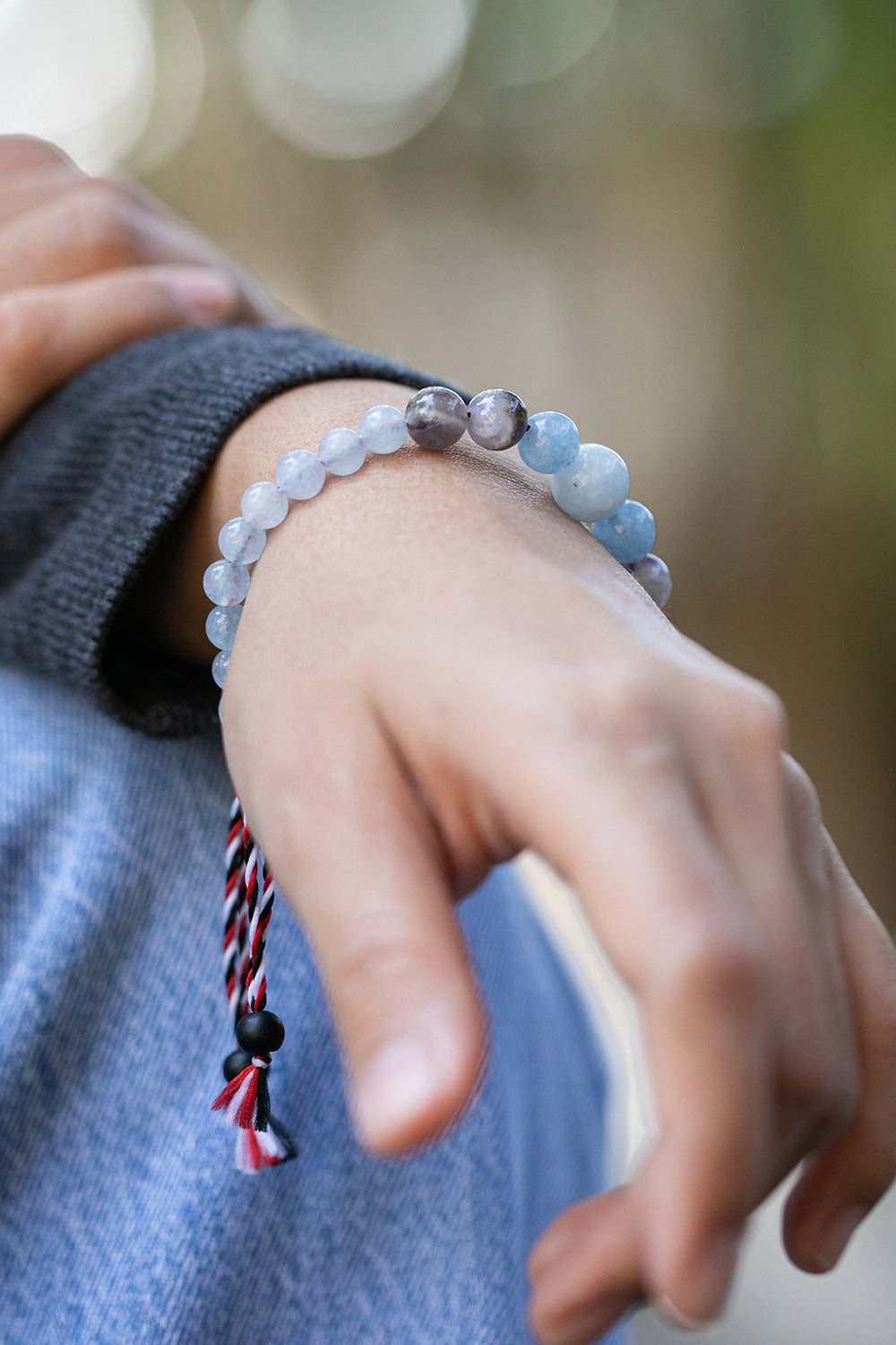 Yoga Tridatu Multi-Gemstone Beaded Pendant Bracelet for Men - Tridatu Life Force