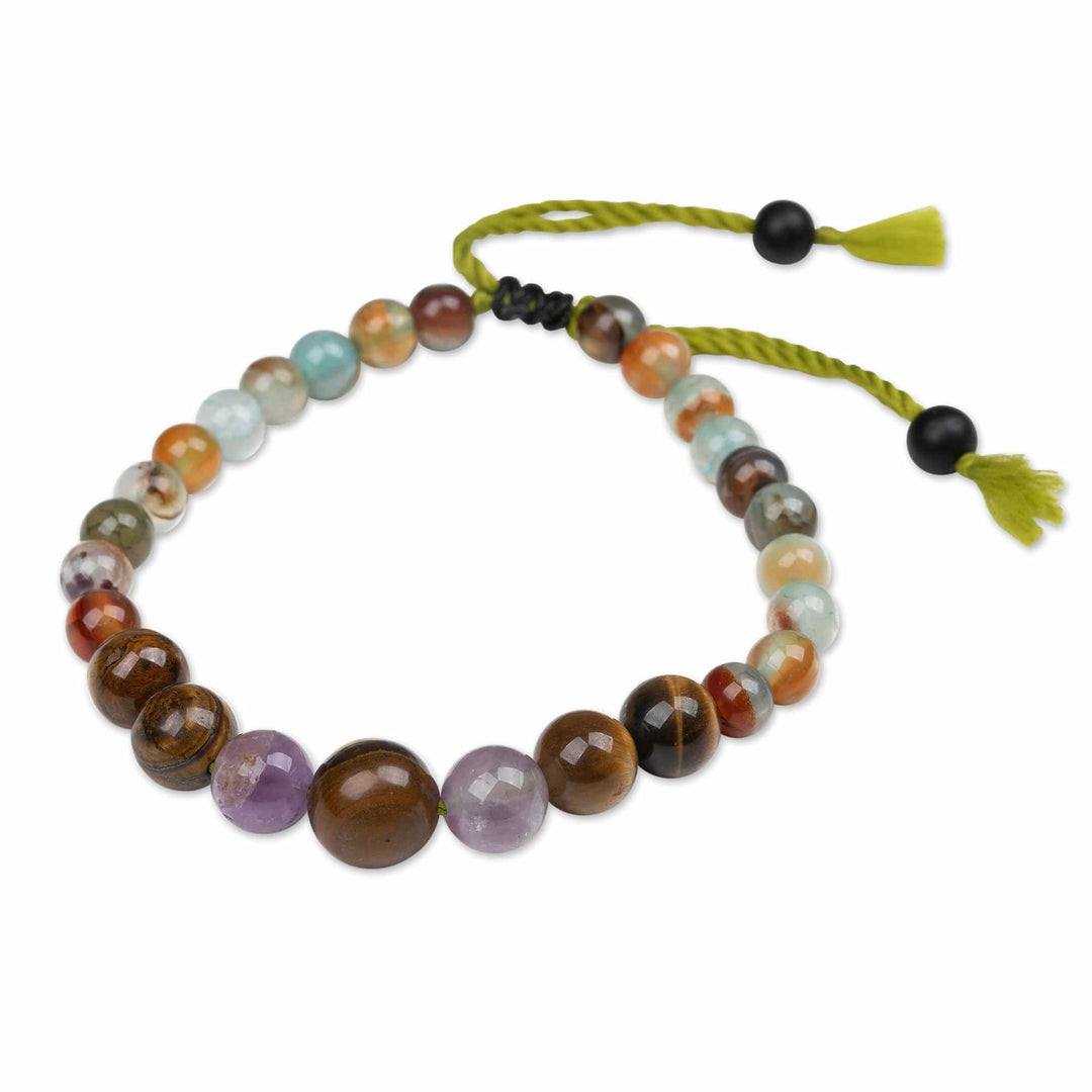Bohemian Handmade Adjustable Multi-Gemstone Beaded Bracelet - Harmonious Soul