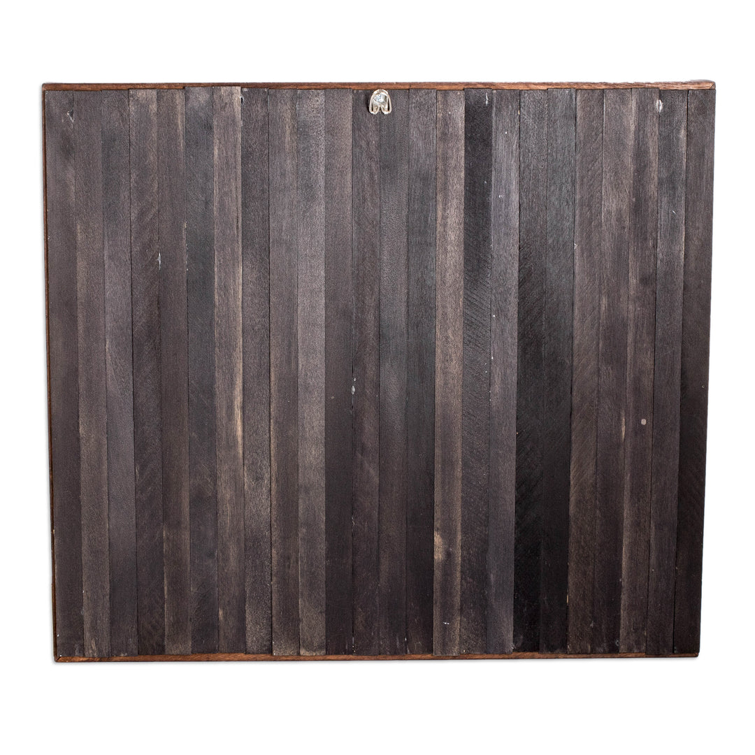 Abstract-Inspired Warm-Toned Wood Wall Art from Guatemala - The Time Boat