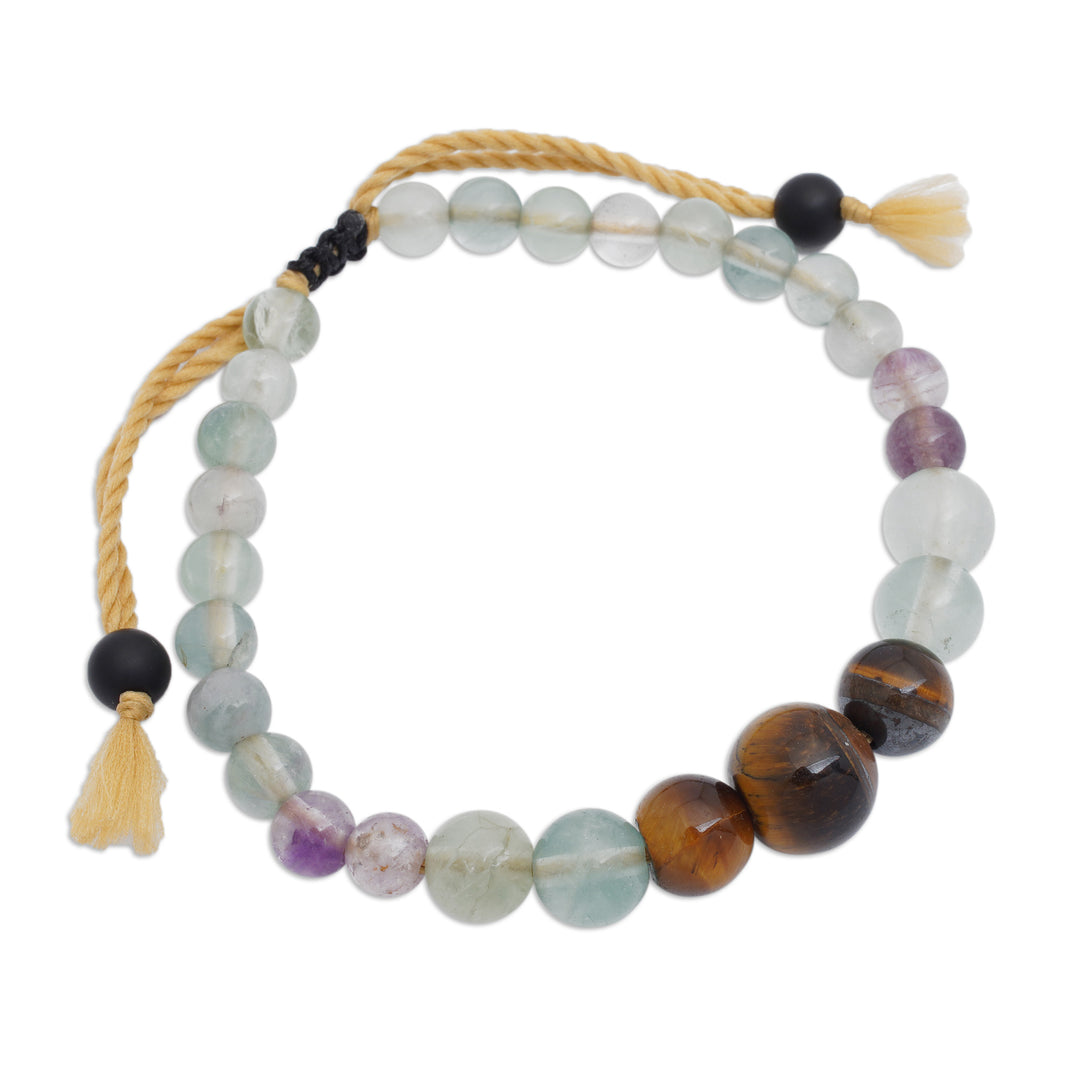 Bohemian-Inspired Multi-Gemstone Beaded Bracelet from Bali - Harmonious Fire