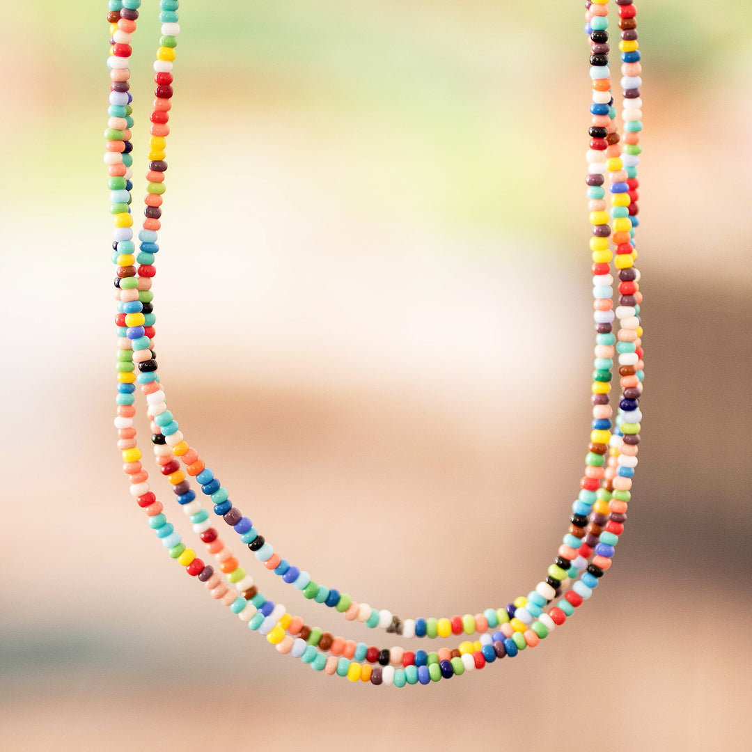 Versatile Rainbow Beaded Wrap Bracelet and Strand Necklace - Infinite Rainbow