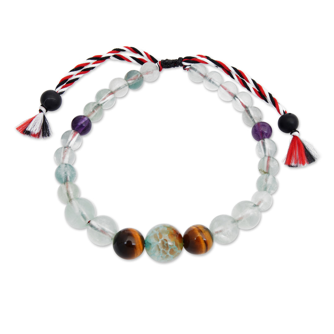 Inspirational Multi-Gemstone Beaded Bracelet Crafted in Bali - Times of Confidence