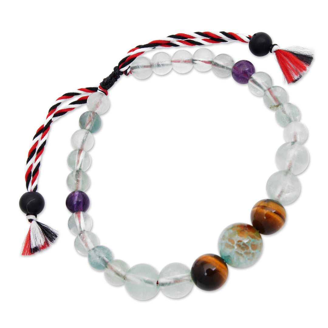 Inspirational Multi-Gemstone Beaded Bracelet Crafted in Bali - Times of Confidence