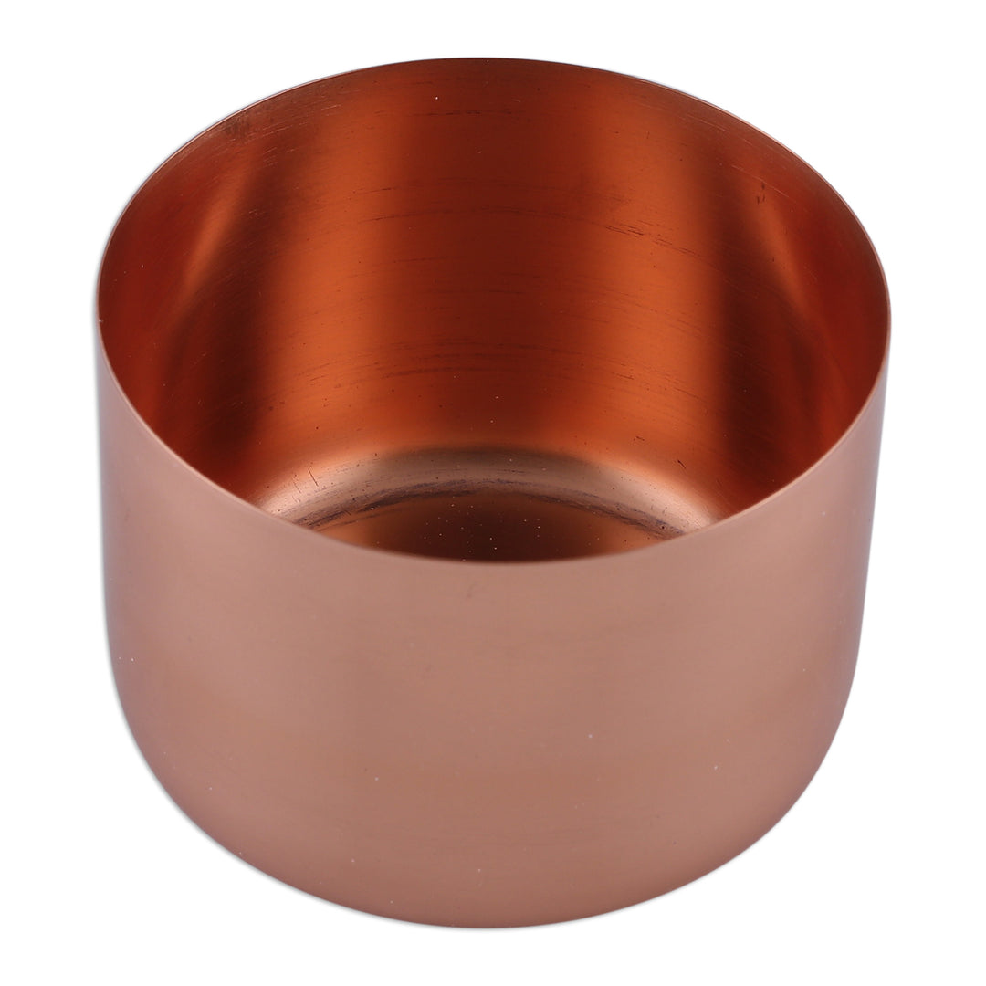 Handcrafted Polished Decorative Copper Flower Pot from India - Copper Charm