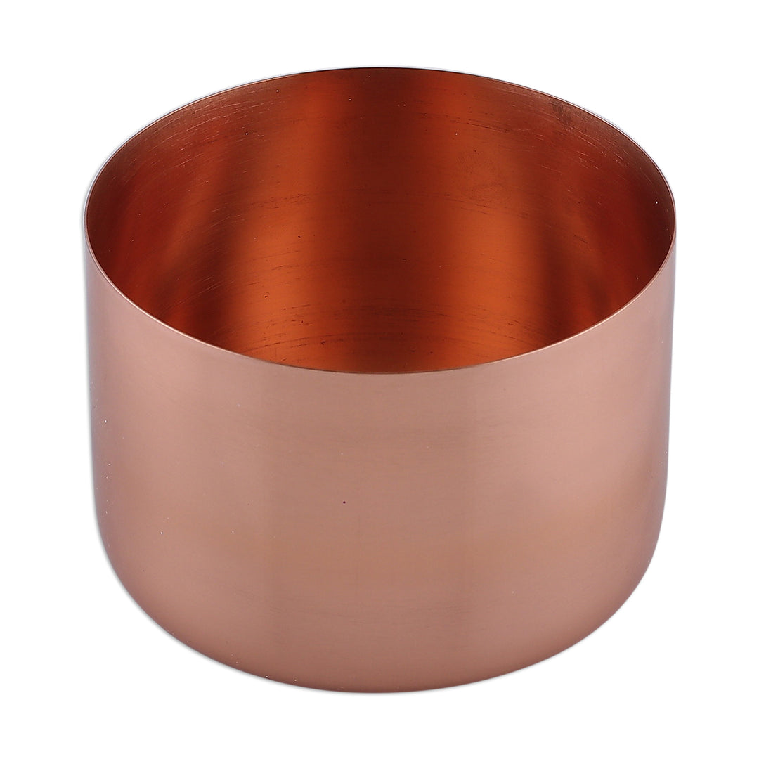 Handcrafted Polished Decorative Copper Flower Pot from India - Copper Charm
