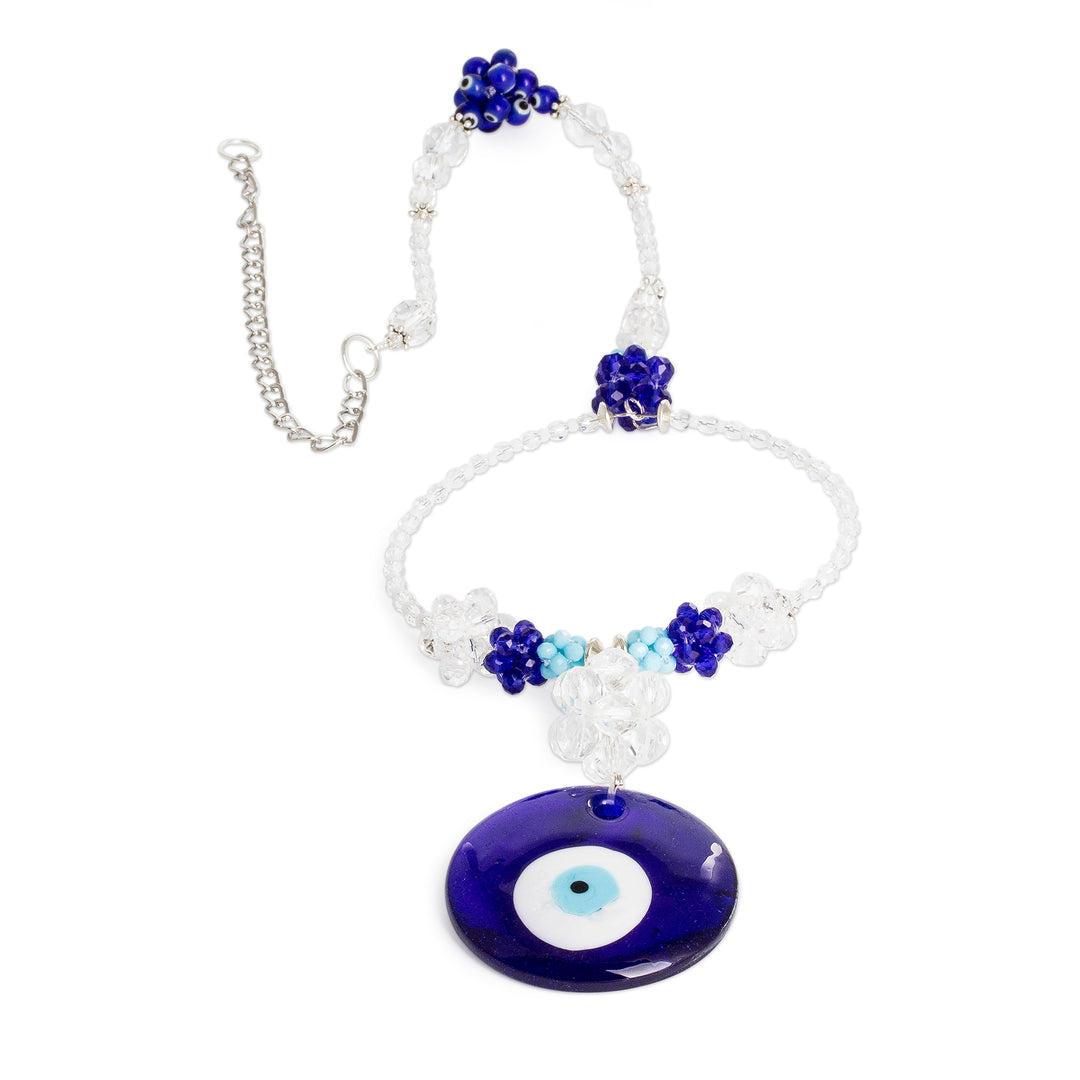 Classic Nazar-Themed Blue Crystal and Glass Bead Suncatcher - Cosmic Puissance