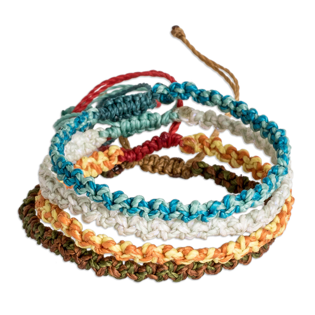 Element-Inspired 4-Piece Macrame Friendship Bracelet Set - The Elements