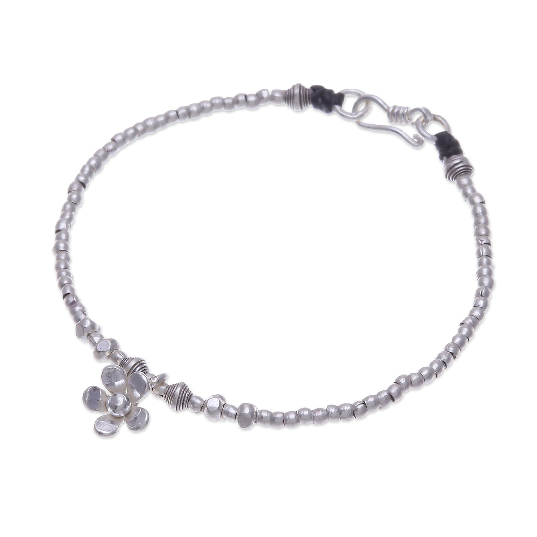 Spring-Themed Karen Silver Charm Bracelet Made in Thailand - Primaveral Spell