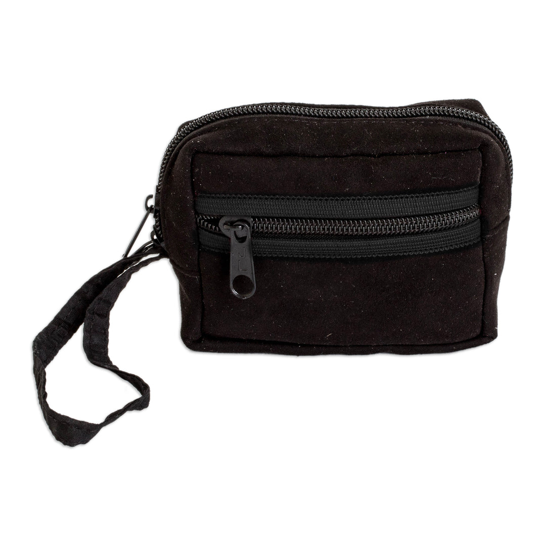 Hand-Woven Cotton Coin Purse Inspired by Guatemalan Textiles - Elegant Versatility